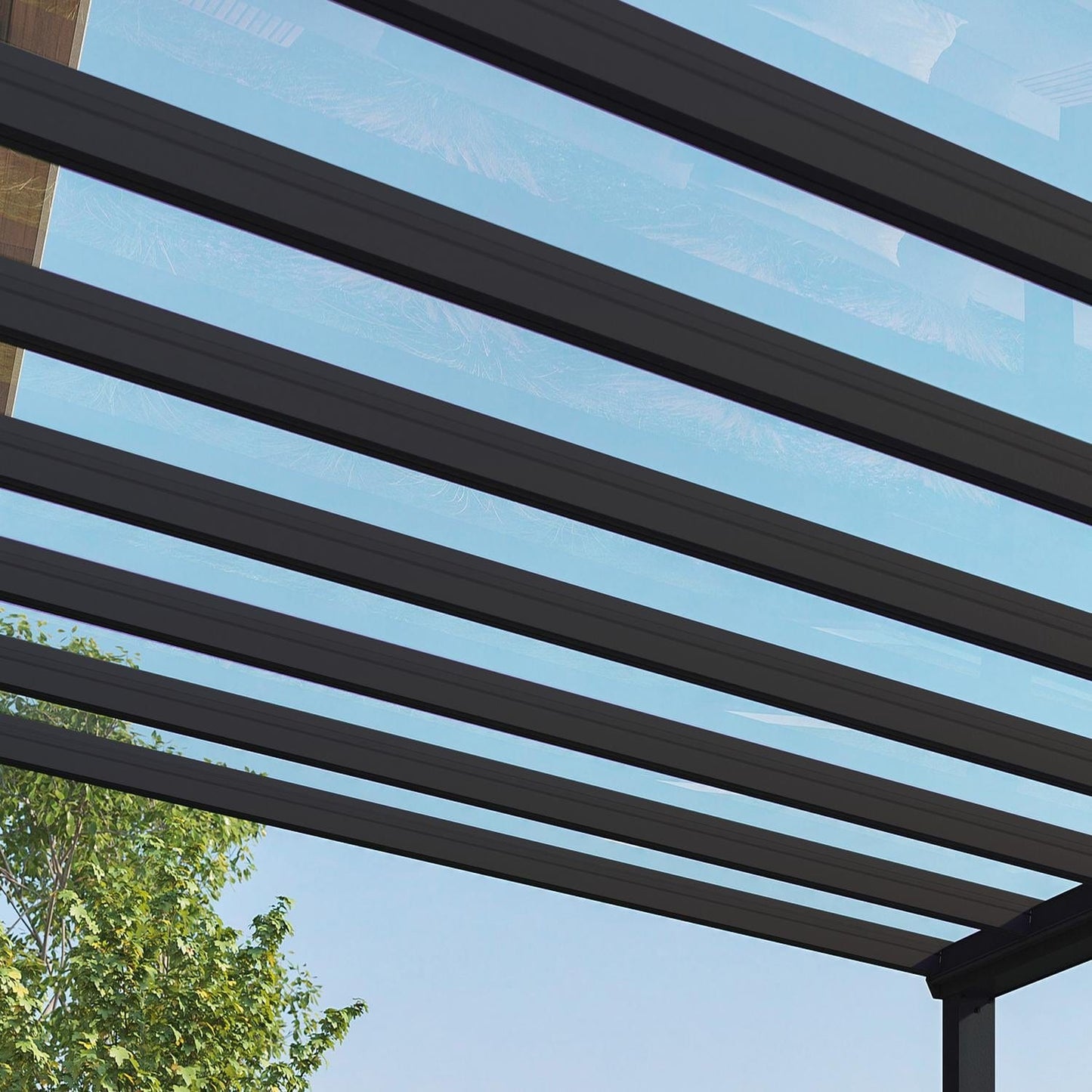 Palram - Canopia | Stockholm 11x17 ft Patio Cover - Gray/Clear - HG9455