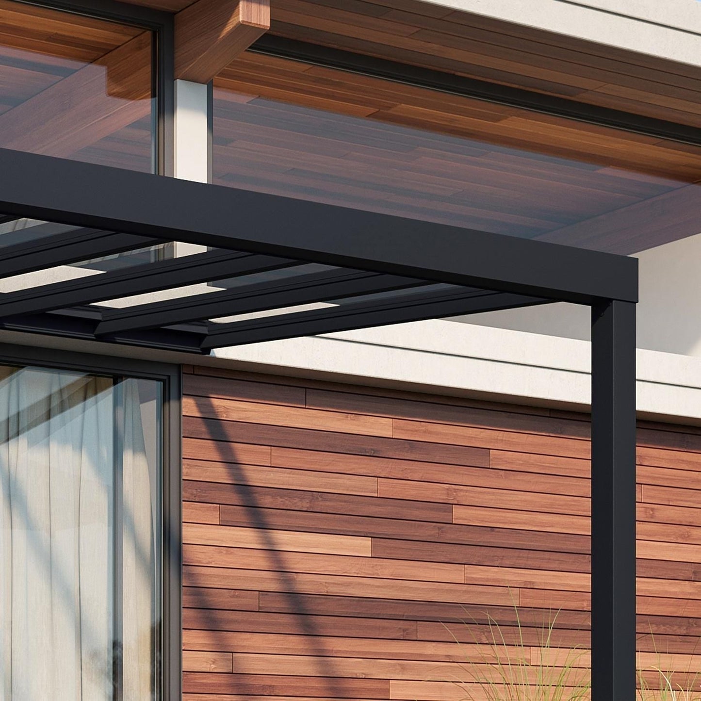 Palram - Canopia | Stockholm 11x24 ft Patio Cover - Gray/Clear - HG9463