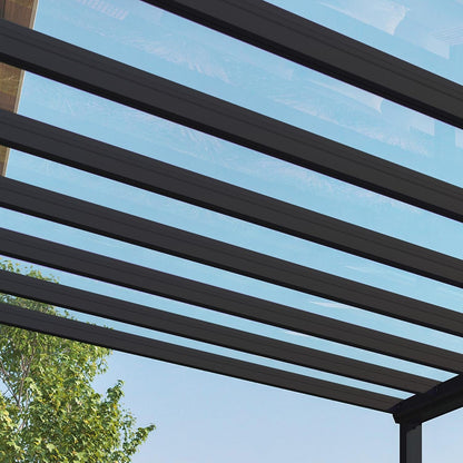 Palram - Canopia | Stockholm 11x26 ft Patio Cover - Gray/Clear - HG9464
