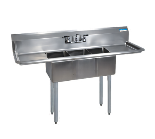 BK Resources BKS-3-1220-12-12T Compartment Sinks - BKS-3-1220-12-12T