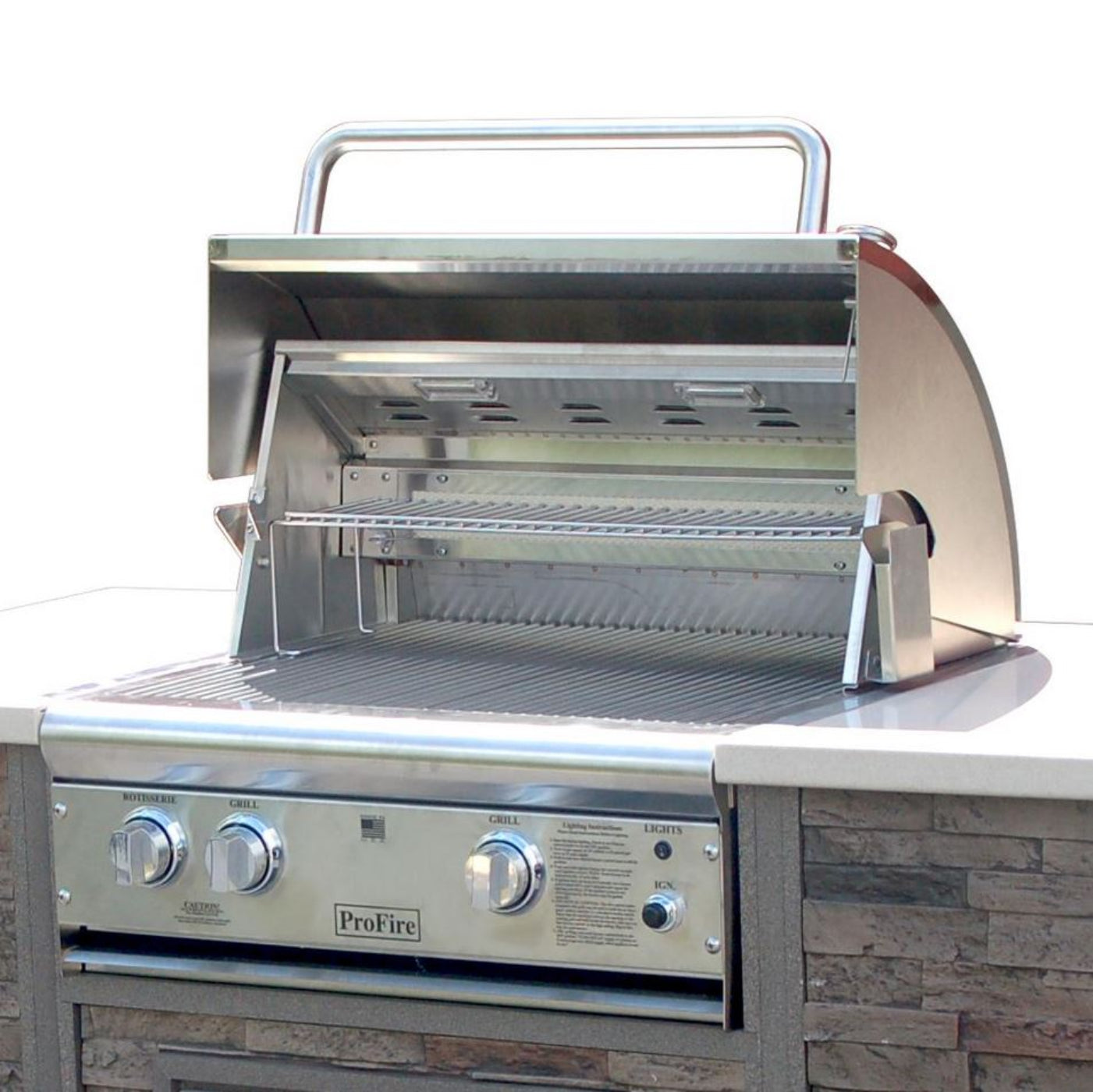ProFire Deluxe Briquette Series 27-Inch Built-In Grill With Rotisserie - BQDLX27R-N