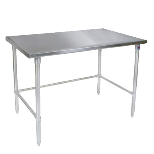 John Boos ST6-3096SBK Open Base 96" W x 30" D Stainless Steel Work Table - JBST63096SBK